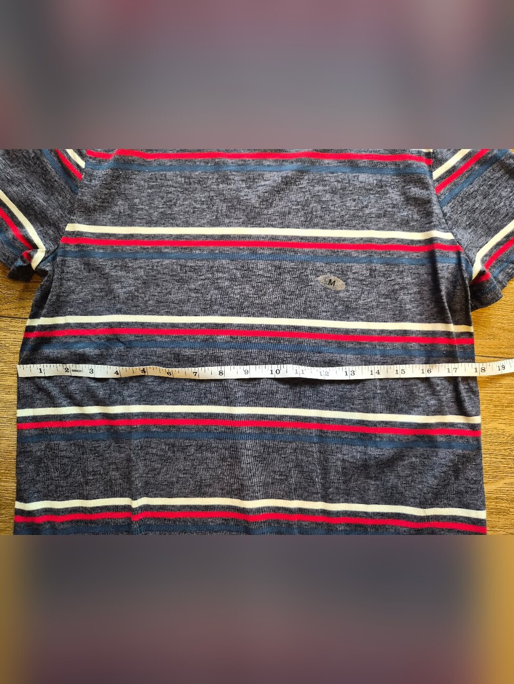 [NWT] Mauirces 24/7 Dawson Americana Striped Crew Neck Tee Blue Red M - Picture 5 of 9